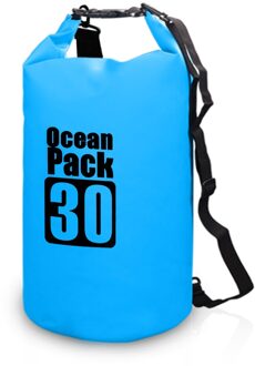 10L / 15L / 20L / 30L Outdoor Duiken Zakken Waterdichte Droge Rugzak Water Drijvende Zak Roll Top Sack Voor kajakken Rafting Varen licht blauw 30L