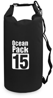 10L / 15L / 20L / 30L Outdoor Duiken Zakken Waterdichte Droge Rugzak Water Drijvende Zak Roll Top Sack Voor kajakken Rafting Varen zwart 15L