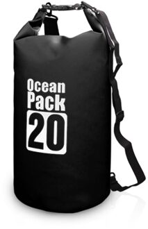 10L / 15L / 20L / 30L Outdoor Duiken Zakken Waterdichte Droge Rugzak Water Drijvende Zak Roll Top Sack Voor kajakken Rafting Varen zwart 20L