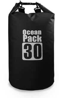 10L / 15L / 20L / 30L Outdoor Duiken Zakken Waterdichte Droge Rugzak Water Drijvende Zak Roll Top Sack Voor kajakken Rafting Varen zwart 30L