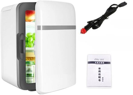 10L Auto Koelkast Mini Koelkast Cooler Warmer Voedsel Vruchten Dranken Cosmetica Vriezer Kachel Voor Home Office Auto 12V-220V Grijs