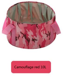 10L Effen Kleur Outdoor Opvouwbare Sink Draagbare Wastafel Emmer Vouwen Wastafel Camping Water Bag Travel Camping Tool camouflage roze