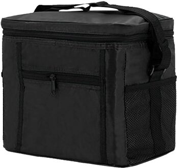 10L Waterdichte Oxford Doek Lunch Tas Draagbare Outdoor Camping Picknick Geïsoleerde Thermische Bento Geval Voedsel Opslag Container Tote zwart