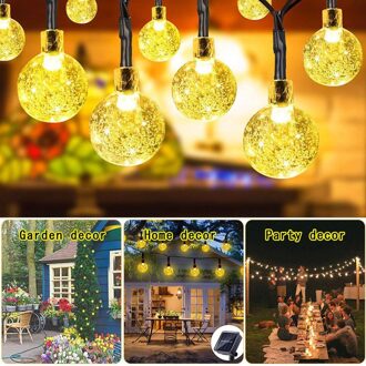 10M 100 Led Solar Bal Lamp String Waterdichte Koperdraad Guirlande Fairy Lights Outdoor Yard Garden Wedding Decor kleurrijk