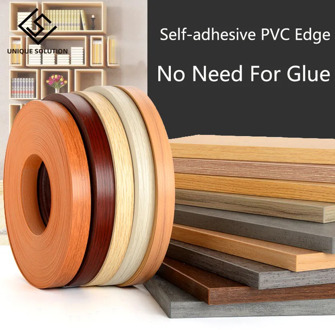 10M 2cm Self adhesive Furniture Wood Veneer Decorative Edge Banding PVC for Furniture Cabinet Office Table Wood Surface Edging