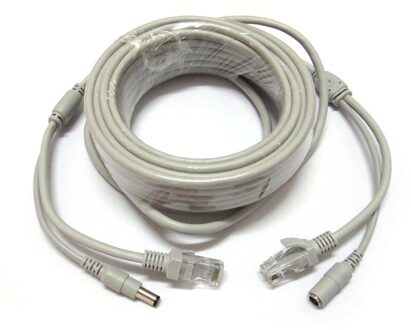 10M 30ft Cctv Netwerk Kabel RJ45 Ip Kabel, 12V Dc Power 2.1X5.5 Mm CAT5/5e Extension Cctv Ethernet Kabel Voor Ip Camera Nvr