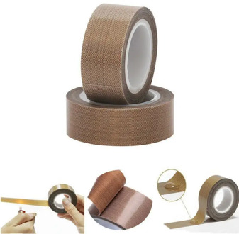 10M Brown Color PTFE Coating Fiberglass Cloth Silicone Tape Wide 10mm/19mm/25mm