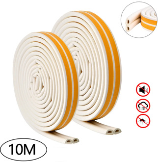 10M Door Rubber Seal Anti-Collision Self Adhesive Window Sealing Strips Soundproof Dustproof Foam Weather Strip for Door Window