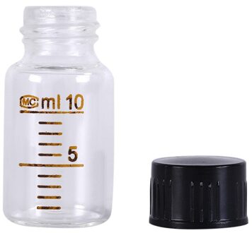 10Ml Afgestudeerd Ronde Glazen Reagensfles Blauw Schroefdop Schroef Op Cover Afstuderen Sample Flesjes Plastic Deksel