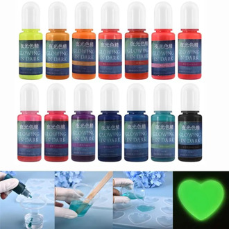 10ml UV Resin Fluorescence Pigment Glow In Dark Pigment DIY Coloring Dye Colorant Epoxy Craft for Resin Jewelry Making