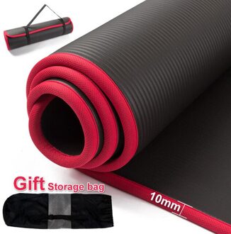10Mm Extra Dikke 183cmX61cm Yoga Matten Nrb Antislip Sport Fitness Voor Mannen Vrouwen Smaakloos Pilates Gym Yoga mat Tas Met Bandages