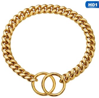 10Mm Kleine En Medium Pet Dog Chain Rvs Titanium Staal Cubaanse Ketting Halsband Ketting Kat Ketting Huisdier accessoires H01 16 inches