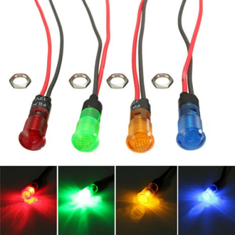 10mm LED Warning Indicator Light Signal Lamp Pilot Lights 220V Dashboard Instrument Pilot Lamp Bulb Lighting Fixture