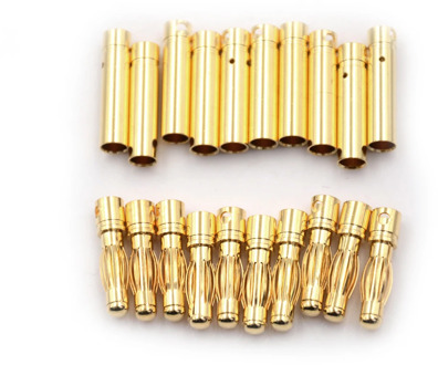 10Pair 4mm RC Battery Gold-plated Bullet Banana Plug High Quality Male Female Bullet Banana Connector