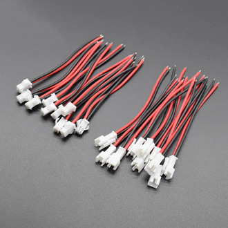 10Pairs/5Pairs white Micro JST 2 PIN Male & Female Plug Connector With Wire Cables Length100mm
