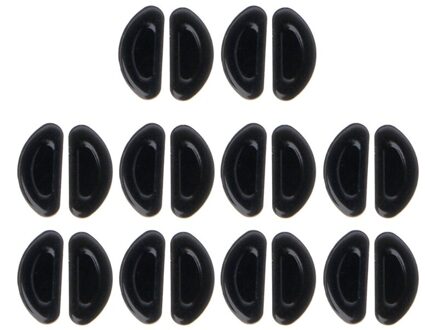 10Pairs Lijm Brillen Neus Pads D Vorm Anti-Slip Zachte Siliconen Neus Pads 649D zwart-1
