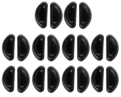 10Pairs Lijm Brillen Neus Pads D Vorm Anti-Slip Zachte Siliconen Neus Pads 649D zwart-2