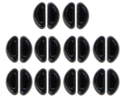10Pairs Lijm Brillen Neus Pads D Vorm Anti-Slip Zachte Siliconen Neus Pads 649D zwart-3