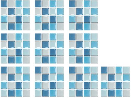 10Pc 3d Crystal Waterdicht Tegel Stickers Turquoise Terrazzo Tegel Lijm Keuken Muurstickers Voor Badkamer Thuis Sticker