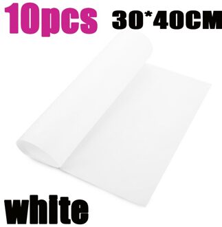 10Pc 60*40/30*40Cm Glasvezel Doek Anti-Olie Linoleum Hoge Temperatuur Anti-aanbak Dikke Bbq Oven bakken Doek Mat Hergebruik Olie Papier wit 30x40cm