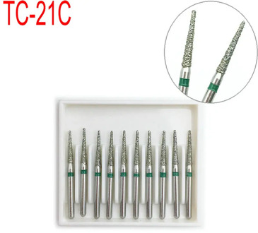 10pc/Boxe Dental Diamond Burs Drill Dental Burs Dia-burs for High Speed Handpieces Super Coarse Dentist Tools FG 1.6M TC-21C
