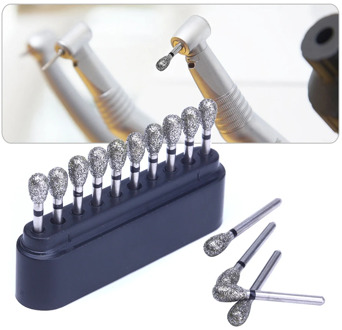 10pc/Boxes Dental Diamond Burs Drill Dental Burs Dia-burs for High Speed Handpiecess Medium Dentist Tools