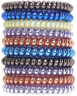 10Pc Elastische Haarbanden Voor Vrouwen Haaraccessoires Meisje Cord Spiral Hair Ties Paardenstaart Houders Leuke Elastische Haar band