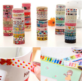 10pc Flower Forest Dream Starry Sky Colorful Gilding Washi Tape DIY Scrapbooking Sticker Label Masking Tape School Office Supply