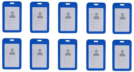 10Pc Id Houder Met Neck Lanyard Strap Id Badge Holder Helder Waterdichte Id Kaarthouder Met 1 Credit Card slot blauw