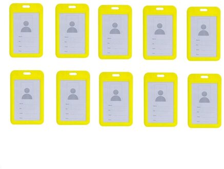 10Pc Id Houder Met Neck Lanyard Strap Id Badge Holder Helder Waterdichte Id Kaarthouder Met 1 Credit Card slot geel