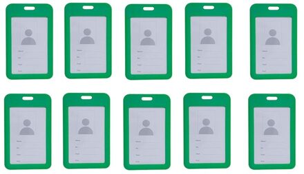 10Pc Id Houder Met Neck Lanyard Strap Id Badge Holder Helder Waterdichte Id Kaarthouder Met 1 Credit Card slot groen