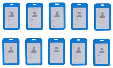 10Pc Id Houder Met Neck Lanyard Strap Id Badge Holder Helder Waterdichte Id Kaarthouder Met 1 Credit Card slot licht blauw