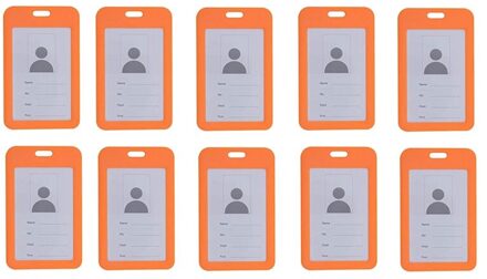 10Pc Id Houder Met Neck Lanyard Strap Id Badge Holder Helder Waterdichte Id Kaarthouder Met 1 Credit Card slot oranje