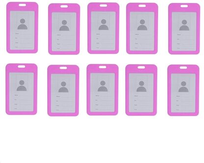 10Pc Id Houder Met Neck Lanyard Strap Id Badge Holder Helder Waterdichte Id Kaarthouder Met 1 Credit Card slot roze