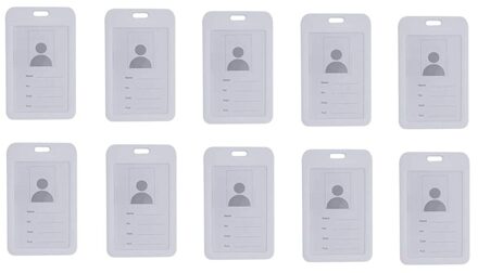 10Pc Id Houder Met Neck Lanyard Strap Id Badge Holder Helder Waterdichte Id Kaarthouder Met 1 Credit Card slot wit