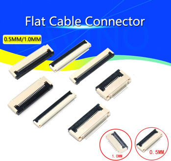 10pcs 0.5mm/1mm Pitch Under Clamshell Socket FPC FFC Flat Cable Connector 4P 5P 6P 8P 10P 12P 14P 16P 20P 22P 24P 30P 34P