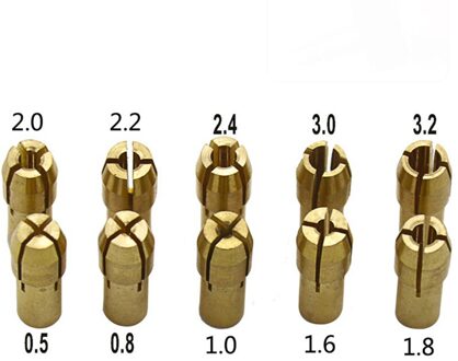 10Pcs 0.5Mm-3.2Mm Mini Boorkop Adapter Voor Dremel Mini Boorkop Micro Collet Messing Voor power Rotary Gereedschap Chuck Adapter