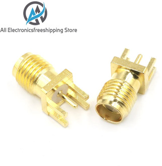 10pcs 1.6mm SMA Female Jack Solder Nut Edge PCB Clip Straight Mount Gold Plated RF Connector Receptacle Solder