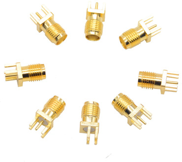 10PCS 1.6mm SMA Female Jack Solder Nut Edge PCB Clip Straight Mount Gold Plated RF Connector Receptacle Solder