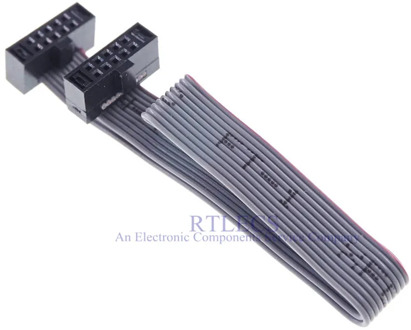10pcs 10 Pin 1.27 mm Pitch 2x5 Position IDC Socket Extension Flat Ribbon Cable for ISP JTAG Download Pin to Pin Same Direction