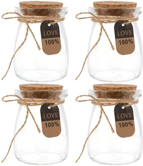 10Pcs 100Ml Hittebestendige Melk Glas Handige Clear Transparante Melk Glazen Flessen Voor Thuis Keuken Dessert Shop Bar a50