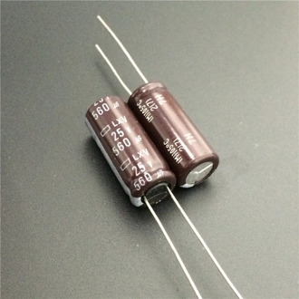 10pcs/100pcs 560uF 25V NIPPON LXV Series 10x25mm Low Impedance 25V560uF Aluminum Electrolytic Capacitor