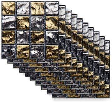 10Pcs 10Cm Retro Tegels Muurstickers Pvc Waterdichte Badkamer Keuken Decals Vloertegels Muurstickers Decoratie Art Mural F