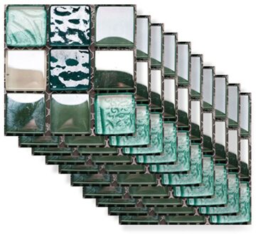 10Pcs 10Cm Retro Tegels Muurstickers Pvc Waterdichte Badkamer Keuken Decals Vloertegels Muurstickers Decoratie Art Mural