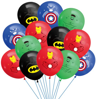 10pcs 12 inches Batman iron Man Hulk Latex balloons Super hero Theme Party Decoration Supplies