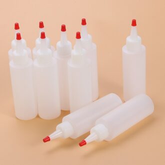 10Pcs 120Ml Squeeze Squirt Kruiderij Flessen Met Op Cap Deksels Dispensers Voor Ketchup Mosterd Sauzen Olijfolie wit 1