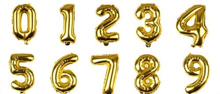 10Pcs 16 Inch Aantal Ballonnen Folie Brief Ballons Verjaardagsfeestje Nummer Bruiloft Decoratie Kinderen Speelgoed Jaar Kerst Ballon 10stk