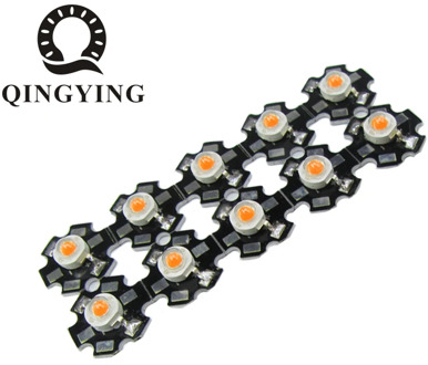 10pcs 1W 3W High Power LED Beads With 20mm White Black Star PCB Heatsink Full Spectrum White Green Blue Deep Red 660nm Yellow