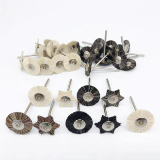 10Pcs 2.35mm Dental Laboratory Polishing Prophy Brush Wheel Rotary Tools Low Speed HP Shank Wool Goat Cotton Black Buffing