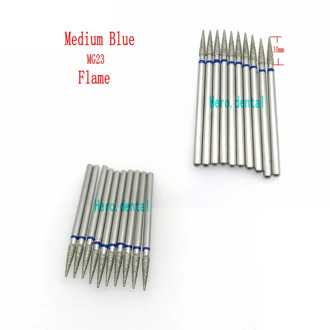 10pcs 2.35mm dental Shank Diamond Grinding Bur Drill Bits For Dental Grinding Flame/Taper/Pearl Shape Dental Polishing Burs